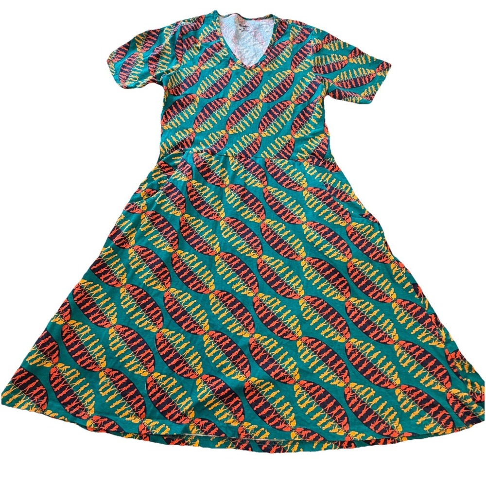 Svaha Evolution Print Twirl Dress Women's Medium Organic Science Teacher Stem